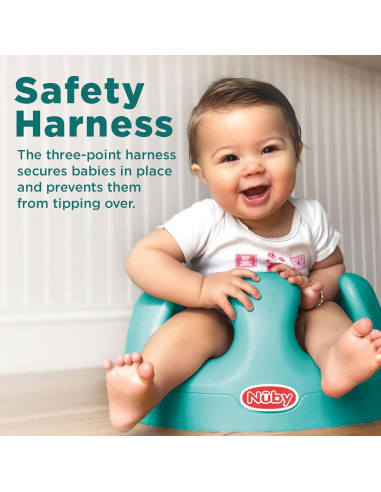 Silla de Suelo Nuby Aqua para Bebés - Portátil con Cojín y Arnés