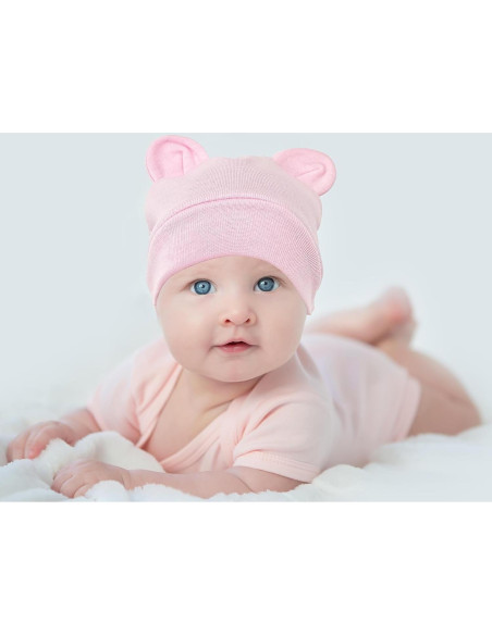 Gorro Beanie para Bebé Jastore con Orejas de Oso 0-3 Meses Gorro Beanie para Bebé Jastore con Orejas de Oso 0-3 Meses