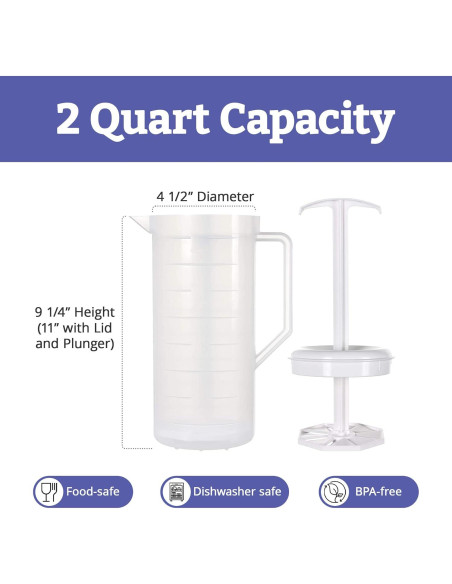 Jarra de Mezcla 2qt JBK Pottery Azul Libre de BPA Jarra de Mezcla 2qt JBK Pottery Azul Libre de BPA