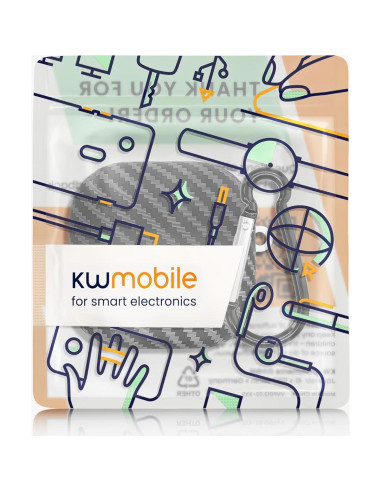 Funda de Aramida kwmobile para Auriculares Beats Fit Pro - Negro/Gris
