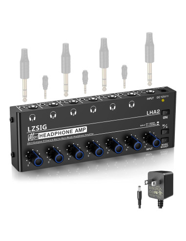 Amplificador de Auriculares LZSIG 6 Canales Estéreo con Graves