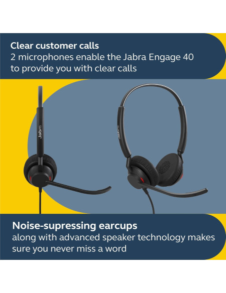 Auricular Estéreo Jabra Engage 40 con Cable USB-C y Control de Llamadas Auricular Estéreo Jabra Engage 40 con Cable USB-C y Control de Llamadas