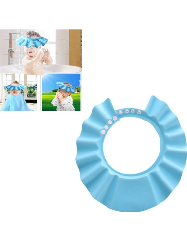 Gorro de Ducha para Bebés Comebachome Azul Ajustable 40-55cm