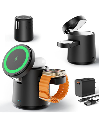 Estación de Carga 3 en 1 OKFlyman para iPhone y Apple Watch