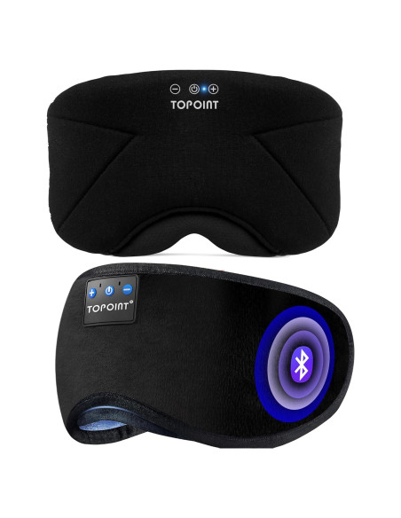 Máscara de Sueño Bluetooth TOPOINT Algodón Bambú Ajustable Máscara de Sueño Bluetooth TOPOINT Algodón Bambú Ajustable