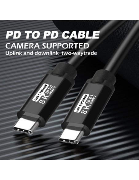 Cable USB Tipo C a C 1.83M 240W 8K 60Hz LJ Cable USB Tipo C a C 1.83M 240W 8K 60Hz LJ