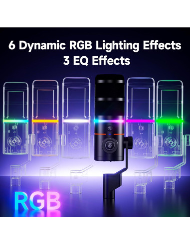 Micrófono Gaming Comica D10 Pro XLR/USB-C con RGB y Silencio
