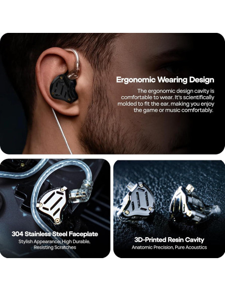Auriculares In Ear KZ ZS10 PRO 2 Linsoul 1DD+4BA Negro Auriculares In Ear KZ ZS10 PRO 2 Linsoul 1DD+4BA Negro