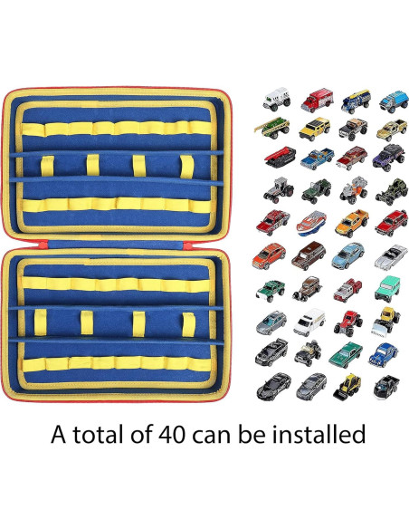 Funda Dura de Almacenamiento co2CREA para 40 Coches Hot Wheels Funda Dura de Almacenamiento co2CREA para 40 Coches Hot Wheels