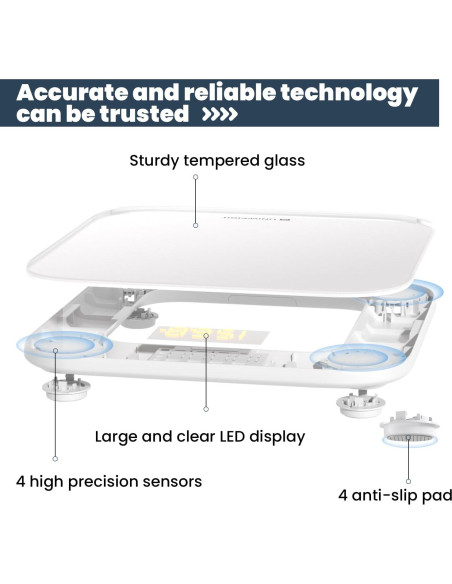 Báscula Digital de Baño UNIWEIGH 199.58kg Pantalla LED Báscula Digital de Baño UNIWEIGH 199.58kg Pantalla LED