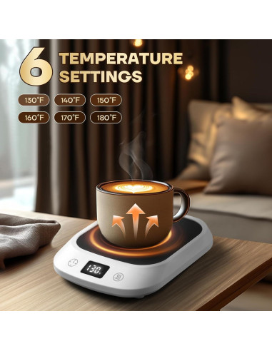 Calentador de Tazas HULBy 36W con 6 Temperaturas y Temporizador
