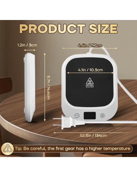 Calentador de Tazas HULBy 36W con 6 Temperaturas y Temporizador Calentador de Tazas HULBy 36W con 6 Temperaturas y Temporizador