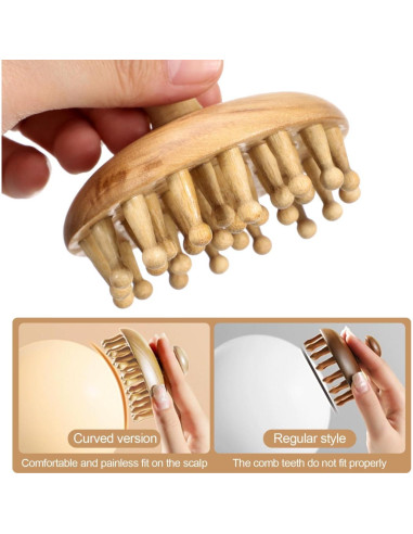 Masajeador de Cuero Cabelludo de Madera NOLITOY 8cm