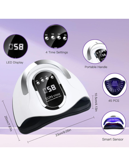 Lámpara UV LED Wisdompark 180W con Sensor Automático y 4 Temporizadores Lámpara UV LED Wisdompark 180W con Sensor Automático y 4 Temporizadores