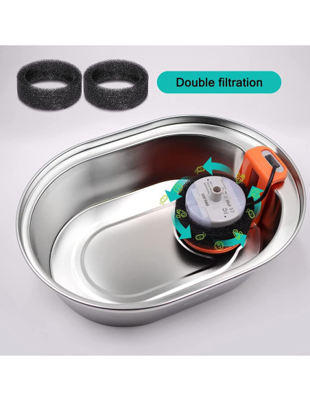 Filtros de agua para gatos Monsin 16 unidades 2L acero inoxidable Filtros de agua para gatos Monsin 16 unidades 2L acero inoxidable