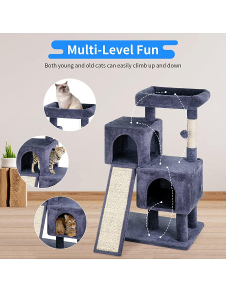 Árbol para Gatos BestPet 91 cm con Rampa y Condominios Árbol para Gatos BestPet 91 cm con Rampa y Condominios
