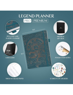 Planificador Legend Planner PRO A4 Sin Fecha Verde Oscuro 2