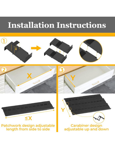 Organizador de Cajones para Especias Famhap 36PCS Expandible