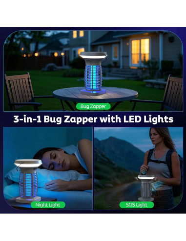 Zapper Solar de Insectos OnBeam 4200V Impermeable Gris Claro