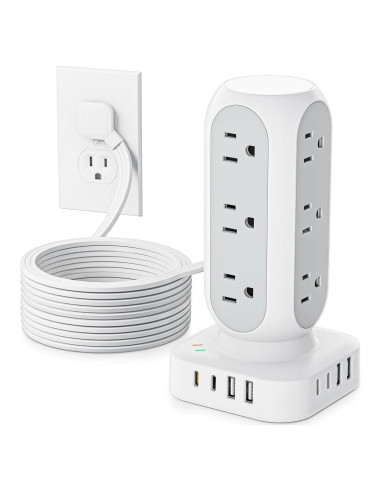 Torre de Regleta TenTrend 40W con 12 Salidas y 8 USB