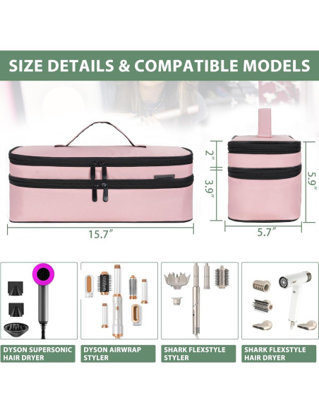 Funda de Viaje Doble Capa OUUTMEE para Secador y Estilizador Funda de Viaje Doble Capa OUUTMEE para Secador y Estilizador