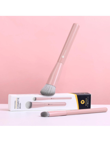 Brochas de Maquillaje Kabuki KINGMAS Rosa - Corrector Angulado