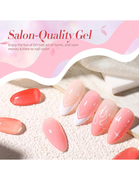 Kit de Gel de Uñas Rosa Nude Jelly BORN PRETTY 6 Colores 7ml Kit de Gel de Uñas Rosa Nude Jelly BORN PRETTY 6 Colores 7ml