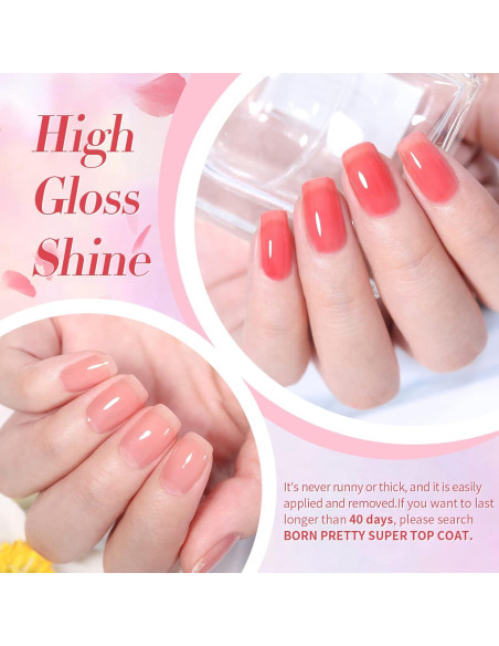 Kit de Gel de Uñas Rosa Nude Jelly BORN PRETTY 6 Colores 7ml Kit de Gel de Uñas Rosa Nude Jelly BORN PRETTY 6 Colores 7ml