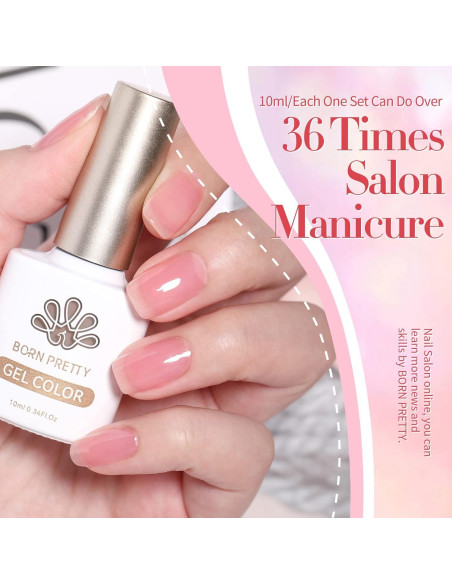 Kit de Gel de Uñas Rosa Nude Jelly BORN PRETTY 6 Colores 7ml Kit de Gel de Uñas Rosa Nude Jelly BORN PRETTY 6 Colores 7ml
