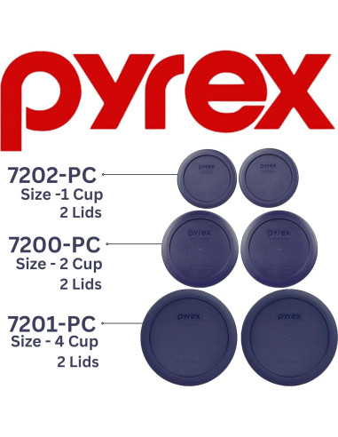 Juego de Tapas de Repuesto Pyrex 6 Piezas Azul BPA Free
