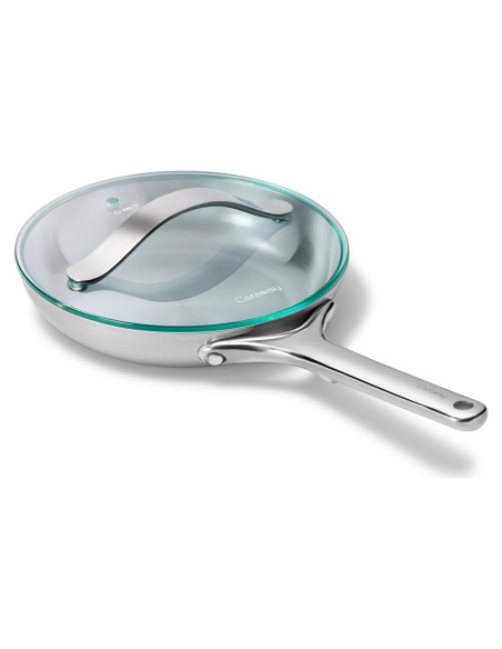 Sartén de Acero Inoxidable Caraway 20 cm con Tapa de Vidrio Sartén de Acero Inoxidable Caraway 20 cm con Tapa de Vidrio