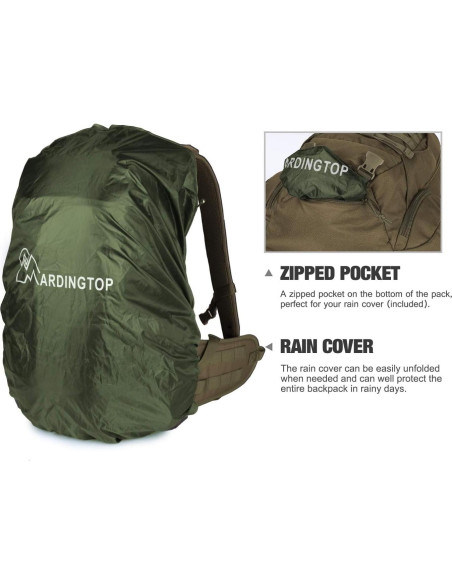 Mochila Táctica Mardingtop 35L para Senderismo Caqui Mochila Táctica Mardingtop 35L para Senderismo Caqui