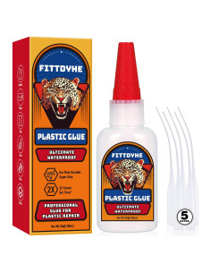 Super Pegamento Plástico 30g FITTDYHE, Adhesivo Rápido y Resistente