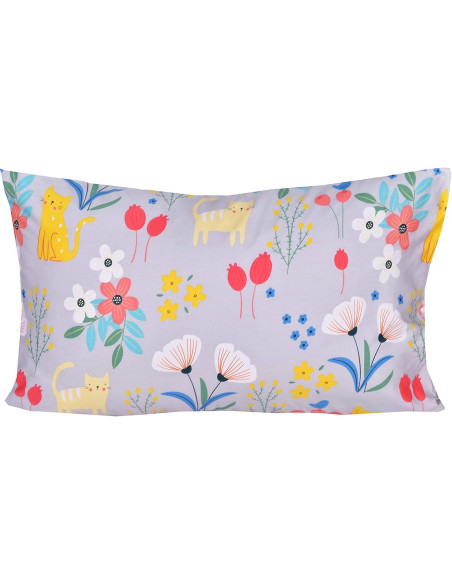 Juego de sábanas Twin 100% algodón Scientific Sleep Gato Flor Juego de sábanas Twin 100% algodón Scientific Sleep Gato Flor