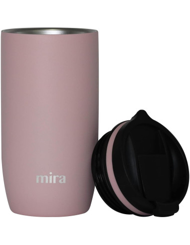 Taza de Café de Viaje MIRA 16 oz Acero Inoxidable Rosa Taffy