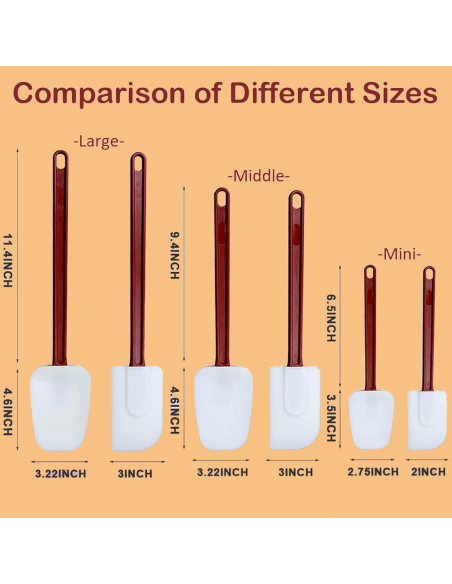 Juego de Espátulas de Silicona KSIFJRTO 41.9 cm Resistentes al Calor