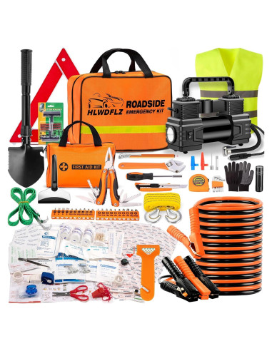 Kit de Emergencia para Auto HLWDFLZ 150 Piezas Naranja