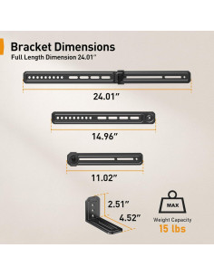 Soporte de Barra de Sonido Perlegear PGSM04B Ajustable 6.8 kg 2