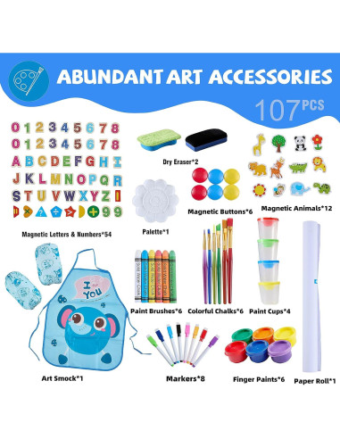 Caballete de Arte Ajustable SWINSKUAD para Niños 3-12 Años