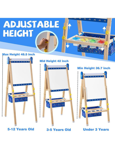 Caballete de Arte Ajustable SWINSKUAD para Niños 3-12 Años Caballete de Arte Ajustable SWINSKUAD para Niños 3-12 Años