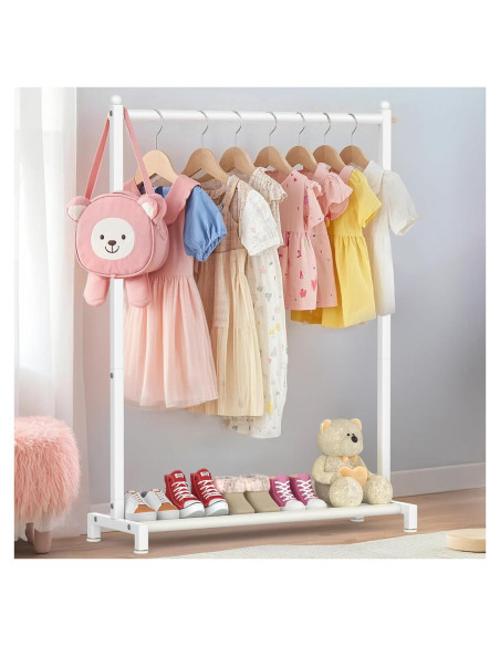 Perchero Infantil Livilord Blanco con Estante Almacenamiento Perchero Infantil Livilord Blanco con Estante Almacenamiento