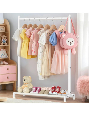 Perchero Infantil Livilord Blanco con Estante Almacenamiento