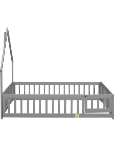 Cama Montessori Completa Bellemave con Cabecera Casa Gris