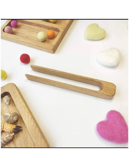 Pinzas Montessori de Madera 16 cm para Habilidades Motoras Pinzas Montessori de Madera 16 cm para Habilidades Motoras
