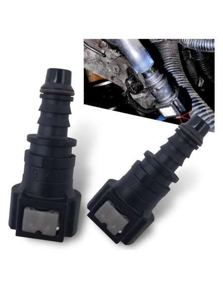 Conector de manguera de combustible Arwrilt 2 PCS 9.49mm a 8mm Conector de manguera de combustible Arwrilt 2 PCS 9.49mm a 8mm
