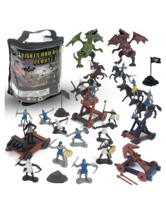 Figuras Medievales Liberty Imports - 42 Caballeros y Dragones