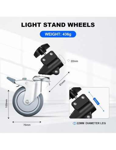 Ruedas Giratorias Profesionales Soonpho 3 Paquetes 22mm