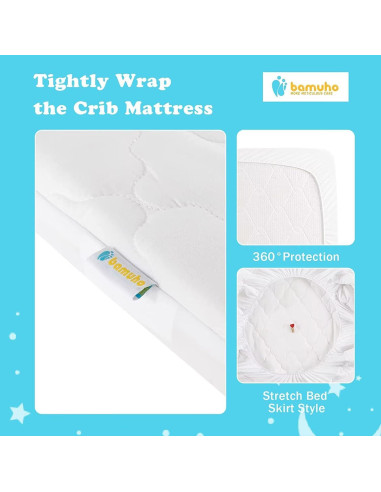 Funda Impermeable para Cuna Bamuho - 2 Paquetes Microfibra 132x71cm