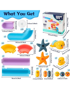 Juguetes de Baño GQIRIL 40PCS Pista Deslizante para Bebés 2
