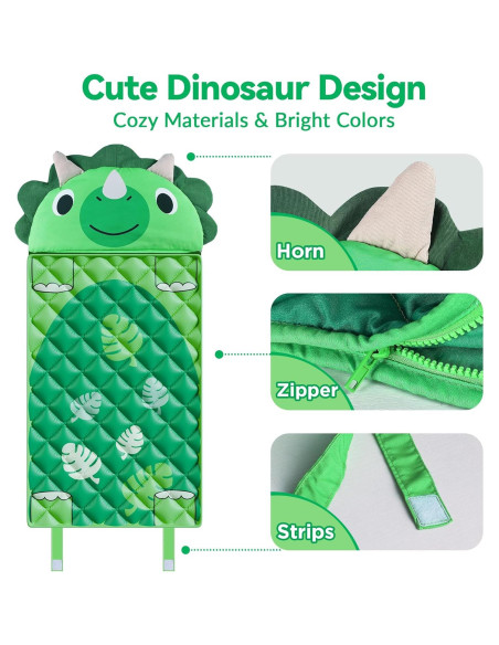 Saco de dormir iPlay, iLearn Dinosaurio 137x69 cm 2 en 1 Saco de dormir iPlay, iLearn Dinosaurio 137x69 cm 2 en 1